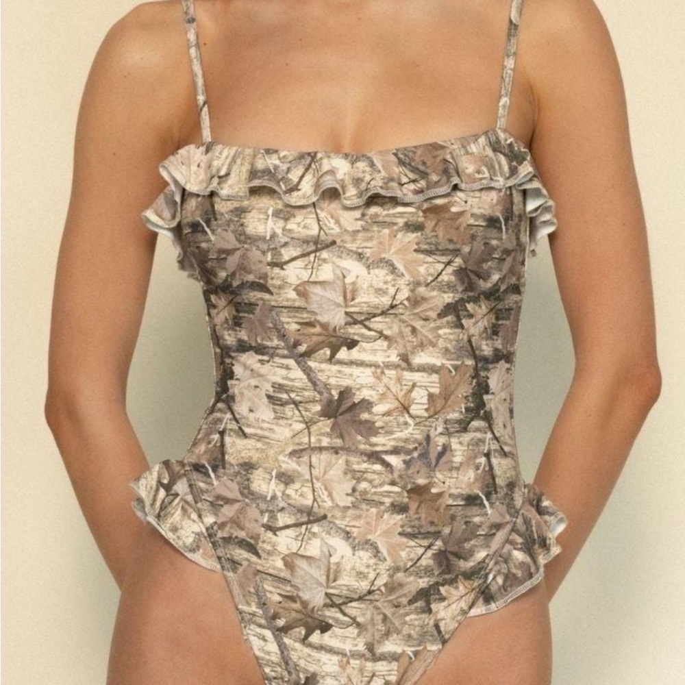 Montce Brown Camo One Piece Swimsuit